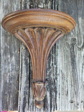 Vtg Florentine Wall Sconce shelf Made In Italy Ornate Wooden Carved Baroque 11"